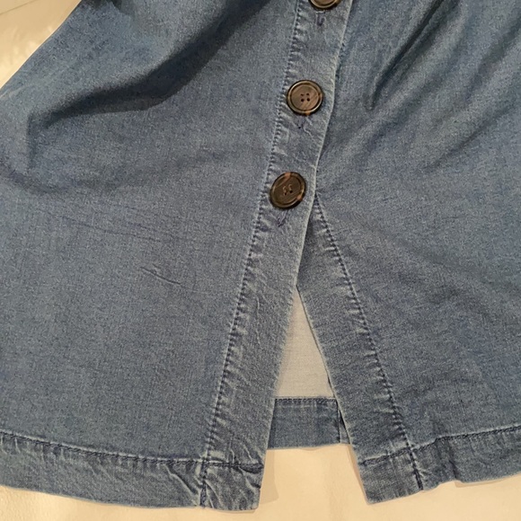 NWT (4) (8) INC International concepts dark denim button up square neck puff - Picture 9 of 12